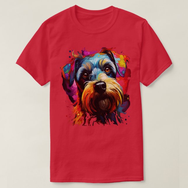 Camiseta Arcoiris Schnauzer en miniatura (Diseño del anverso)