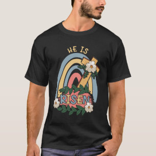 Camiseta Arcoiris Se Levanta Religen Domingo de Pascua Cris