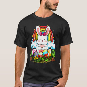 Camiseta Arcoiris Semana Santa Conejo Huevos Caza Cute Colo