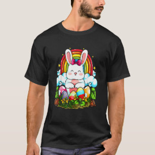 Camiseta Arcoiris Semana Santa Conejo Huevos Caza Cute Colo