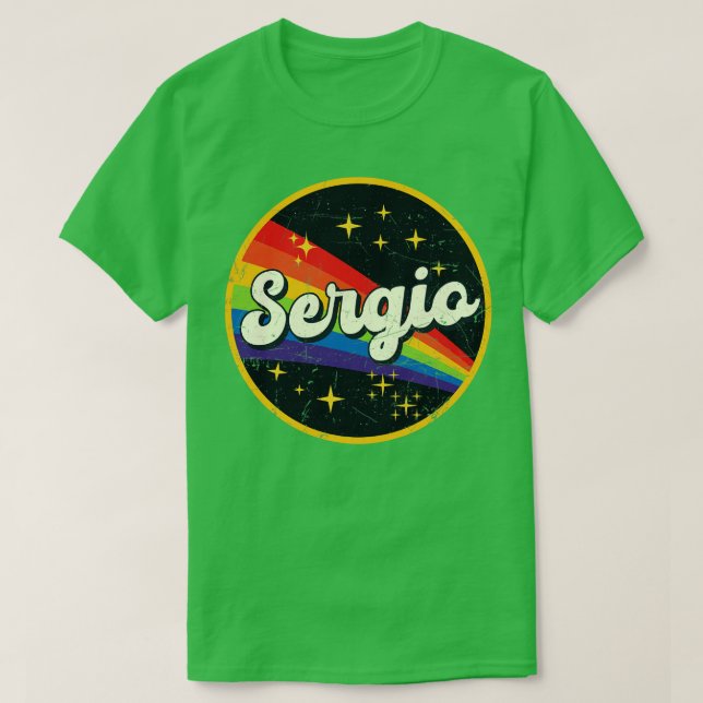 Camiseta Arcoiris Sergio en el espacio Estilo Grunge (Diseño del anverso)
