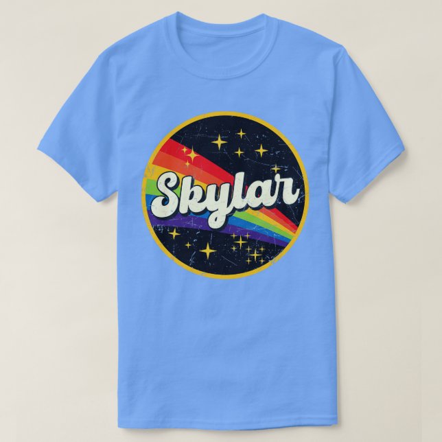 Camiseta Arcoiris Skylar en el espacio Estilo Grunge (Diseño del anverso)