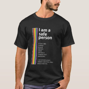 Camiseta Arcoíris Soy una persona segura lesbianas gay bi L