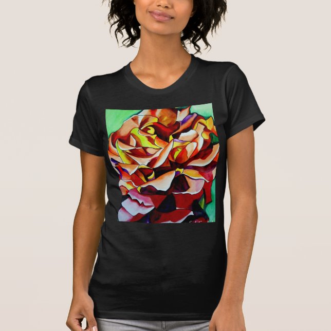 Camiseta Arcoiris Sunset Rosa acuarela arte original (Anverso)