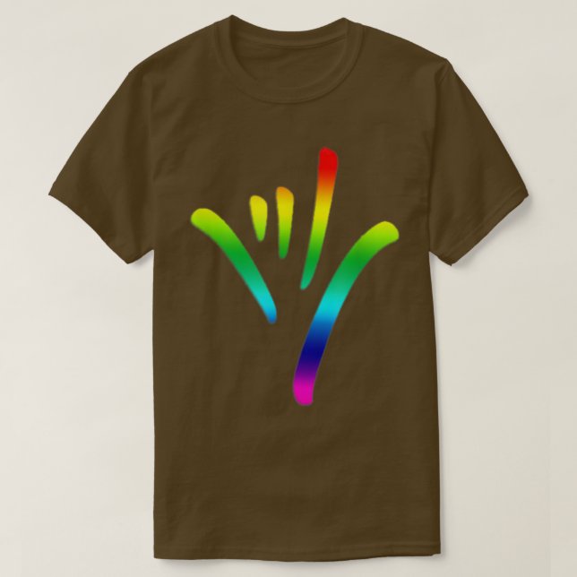 Camiseta Arcoiris te amo Rótulo Lengua de cultura sorda T P (Diseño del anverso)