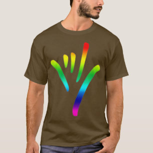 Camiseta Arcoiris te amo Rótulo Lengua de cultura sorda T P