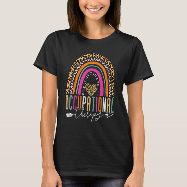 Camiseta Arcoiris Terapia Ocupacional Leopardo Terapia (Anverso)