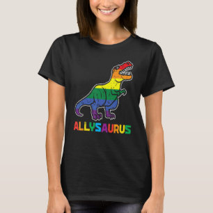 Camiseta Arcoiris Trex Allysaurus Bandera del Orgullo Gay L