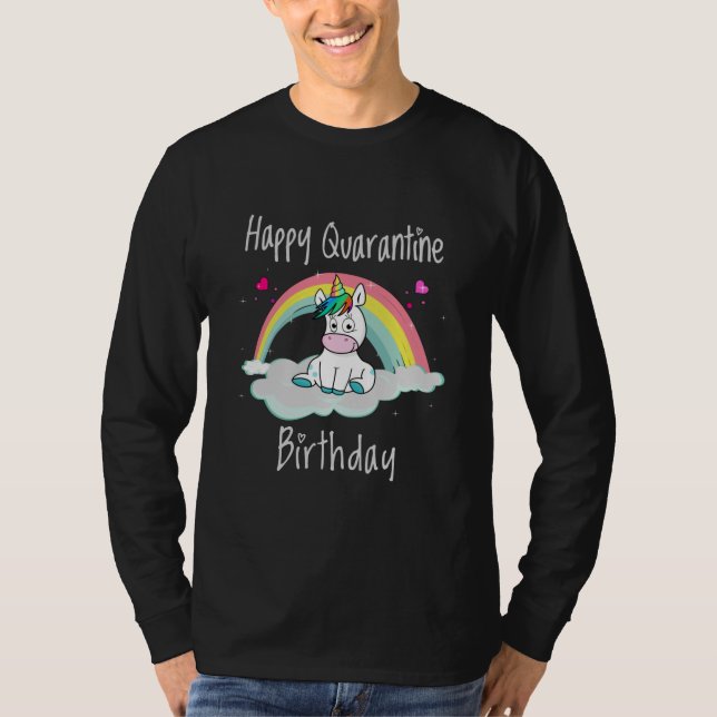 Camiseta Arcoiris unicornio de cumpleaños de cuarentena (Anverso)