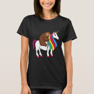 Camiseta Arcoiris unicornio lindo para Chicas mujeres