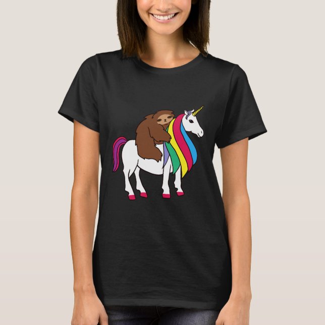 Camiseta Arcoiris unicornio lindo para Chicas mujeres (Anverso)