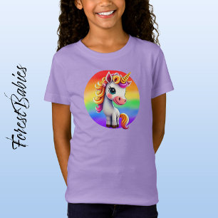 Camiseta Arcoiris 🌈 🦄 unicornio morado de color animal