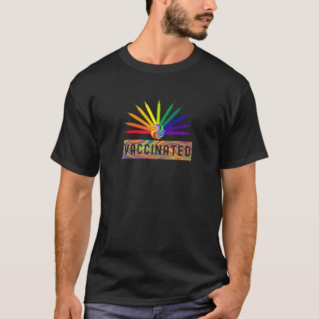 Camiseta Arcoiris vacunado - Totalmente vacunado 2021 - Div (Anverso)