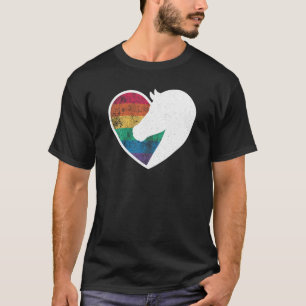 Camiseta Arcoiris vintage del corazón del caballo - Amante 