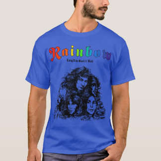 Camiseta Arcoíris viva el rock roll retro divertido