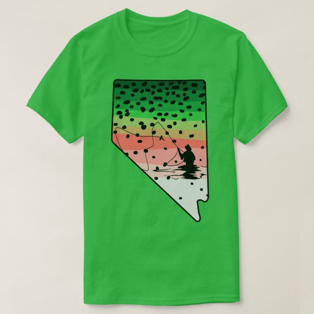 Camiseta Arcoiris vuela Pesca Mapa de Pesca del Estado de F (Diseño del anverso)