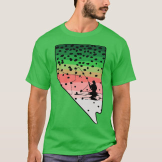 Camiseta Arcoiris vuela Pesca Mapa de Pesca del Estado de F