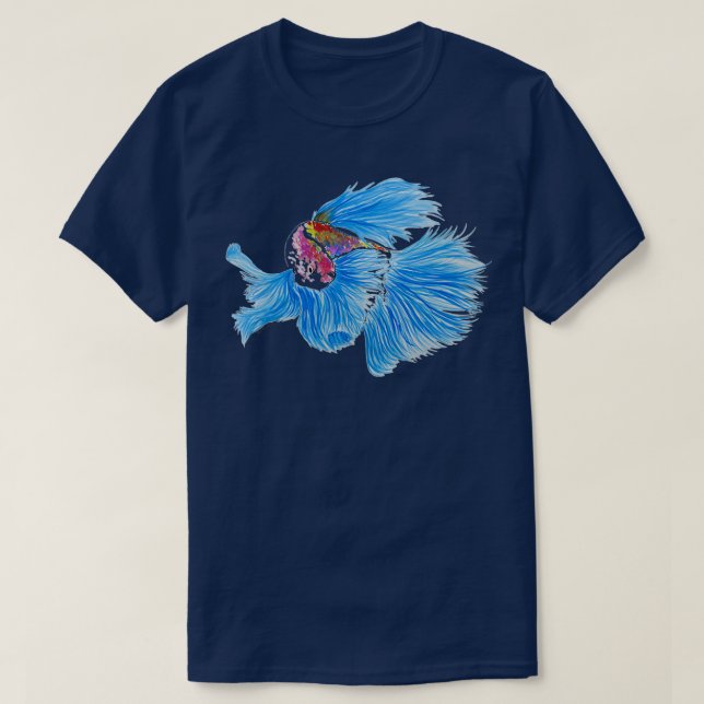 Camiseta Arcoiris y azul Betta Fish (Diseño del anverso)