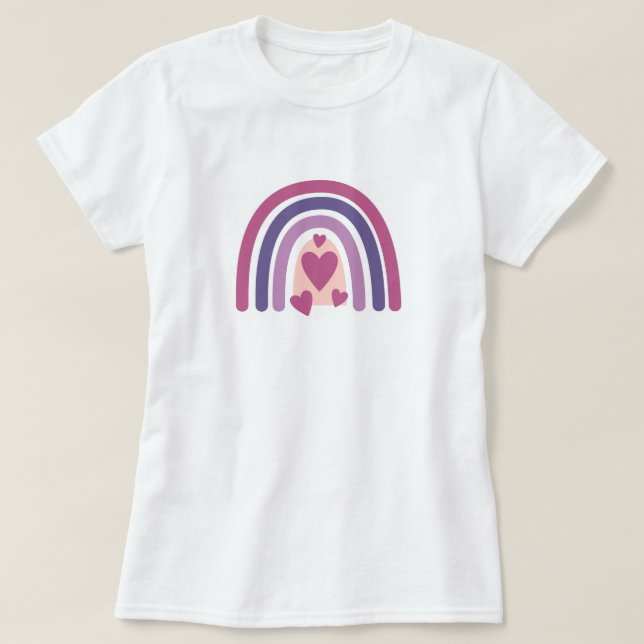 Camiseta Arcoiris Y Corazón (Diseño del anverso)