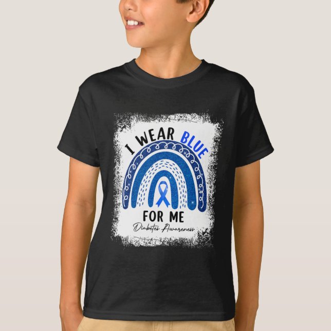 Camiseta Arcoiris Yo Uso Cinta Azul Para Mi Diabetes T1d Aw (Anverso)