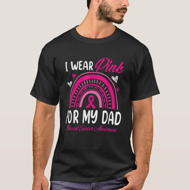 Camiseta Arcoiris Yo Uso Rosa Para Que Mi Papá Tenga En Cue (Anverso)
