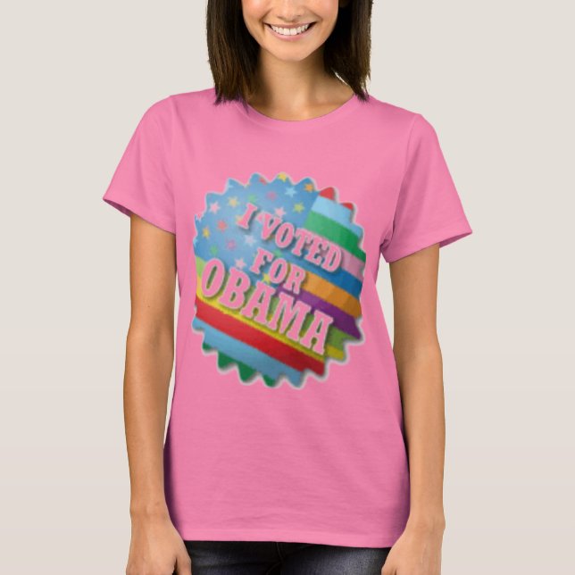 Camiseta Arcoiris Yo voté por Obama (Anverso)