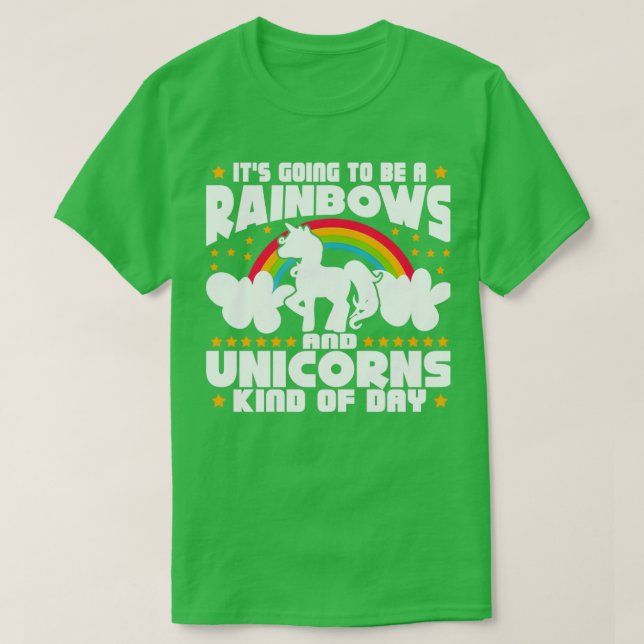 Camiseta Arcos de lluvia y unicornios como un día (Diseño del anverso)