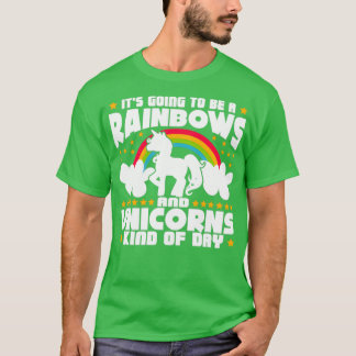 Camiseta Arcos de lluvia y unicornios como un día