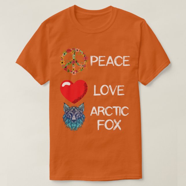 Camiseta Arctic Fox Love Peace Arctic Fox Lover Fox Ornamen (Diseño del anverso)