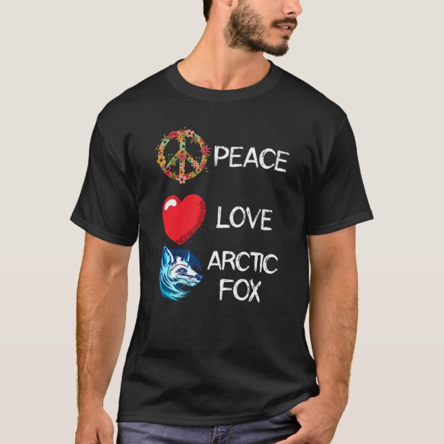 Camiseta Arctic Fox Love Peace Fox Paisaje Ártico Fox (Anverso)