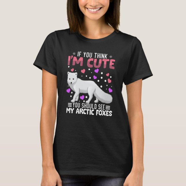Camiseta Arctic Foxes Heart Valentine's Day Animal For Wome (Anverso)