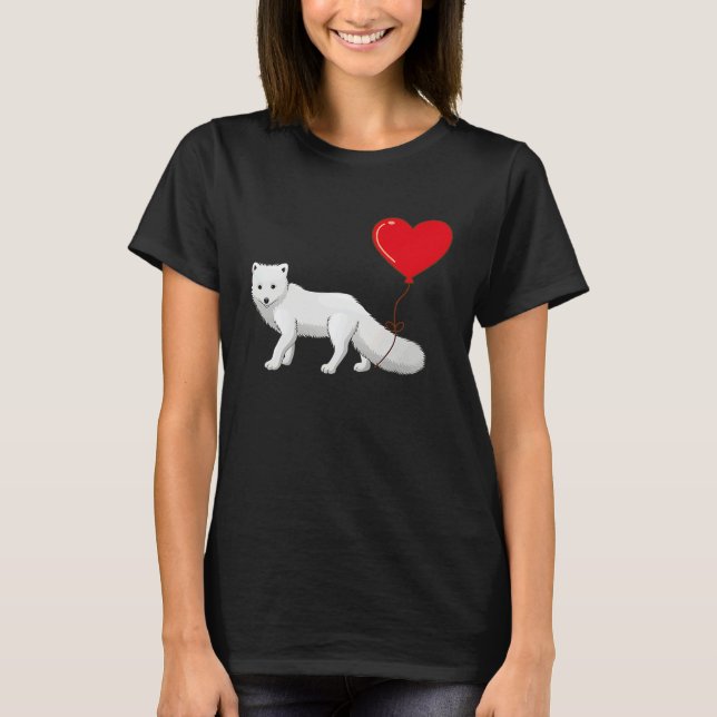 Camiseta Arctic Foxes With Heart Balloon Valentines Day Lov (Anverso)