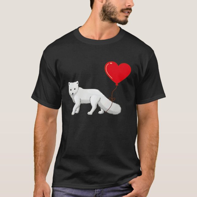 Camiseta Arctic Foxes With Heart Balloon Valentines Day Lov (Anverso)
