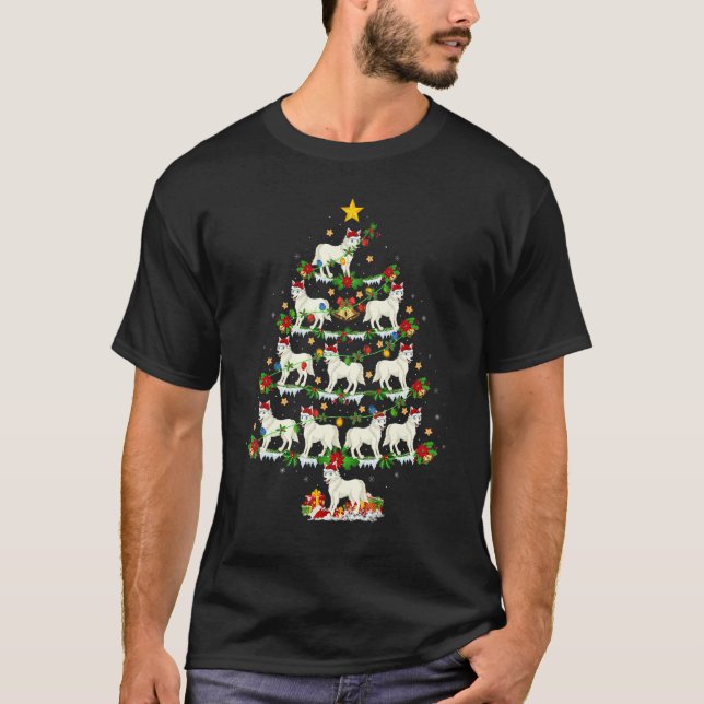 Camiseta Arctic Wolf  Xmas Lights Arctic Wolf Christmas Tre (Anverso)