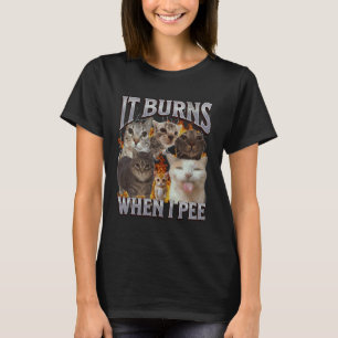 Camiseta Arde Cuando Me Orino Gracia Gato Meme Bootleg Gráf