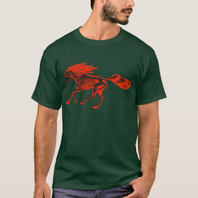Camiseta ardiente del caballo (Anverso)
