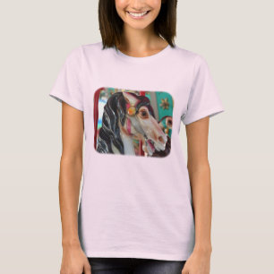 Camiseta ardiente del caballo del carrusel