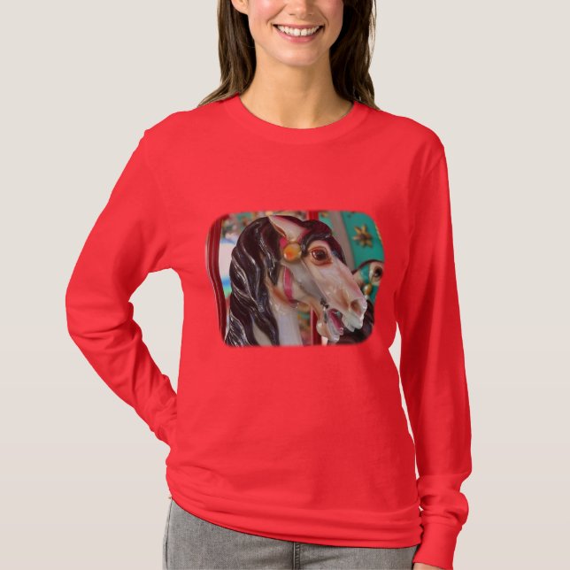Camiseta ardiente del caballo del carrusel (Anverso)