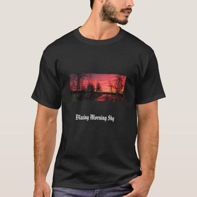 Camiseta ardiente del cielo de la mañana (Anverso)