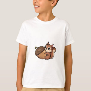 Camiseta Ardilla Abrazando una Bellota Gigante Niños