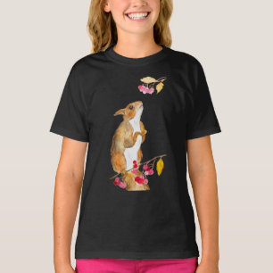 Camiseta Ardilla acuática divertida en una rama con bayas