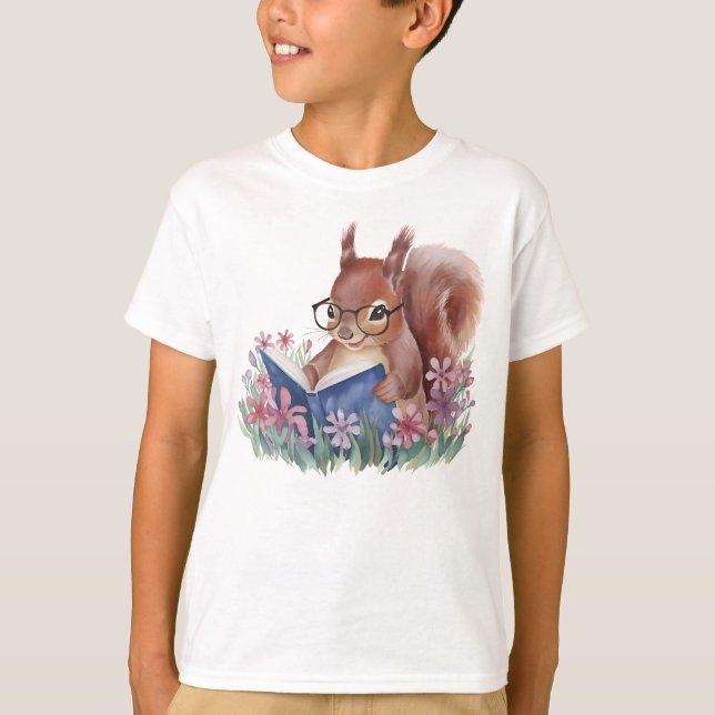 Camiseta Ardilla acuática leyendo un libro (Anverso)