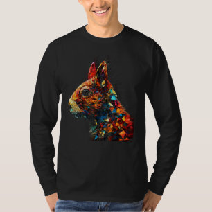 Camiseta Ardilla Animal Colorido Polígono Ardilla