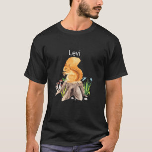 Camiseta ardilla animal de la selva infantil con nombre Lev