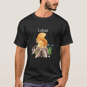 Camiseta ardilla animal de la selva infantil con nombre Luk