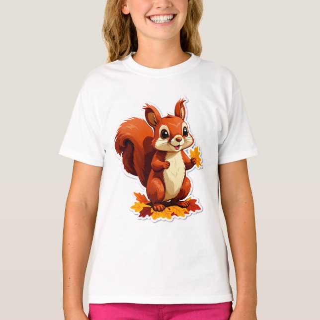 Camiseta Ardilla Bosque Otoñal (Anverso)