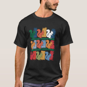 Camiseta Ardilla Colorida Filas Naturaleza Moderna Angustia