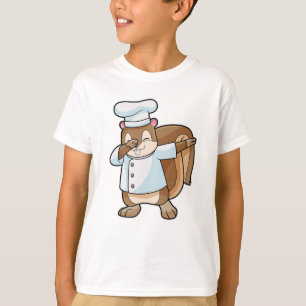Camiseta Ardilla como cocinero con delantal de cocina
