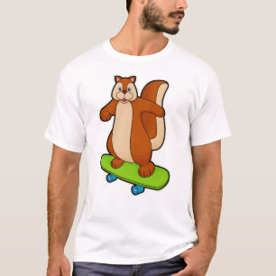 Camiseta Ardilla como patinador con patineta