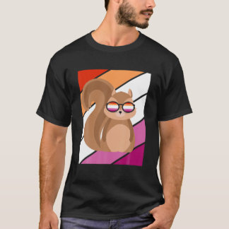 Camiseta Ardilla con bandera lesbiana de orgullo LGBTQ Orgu
